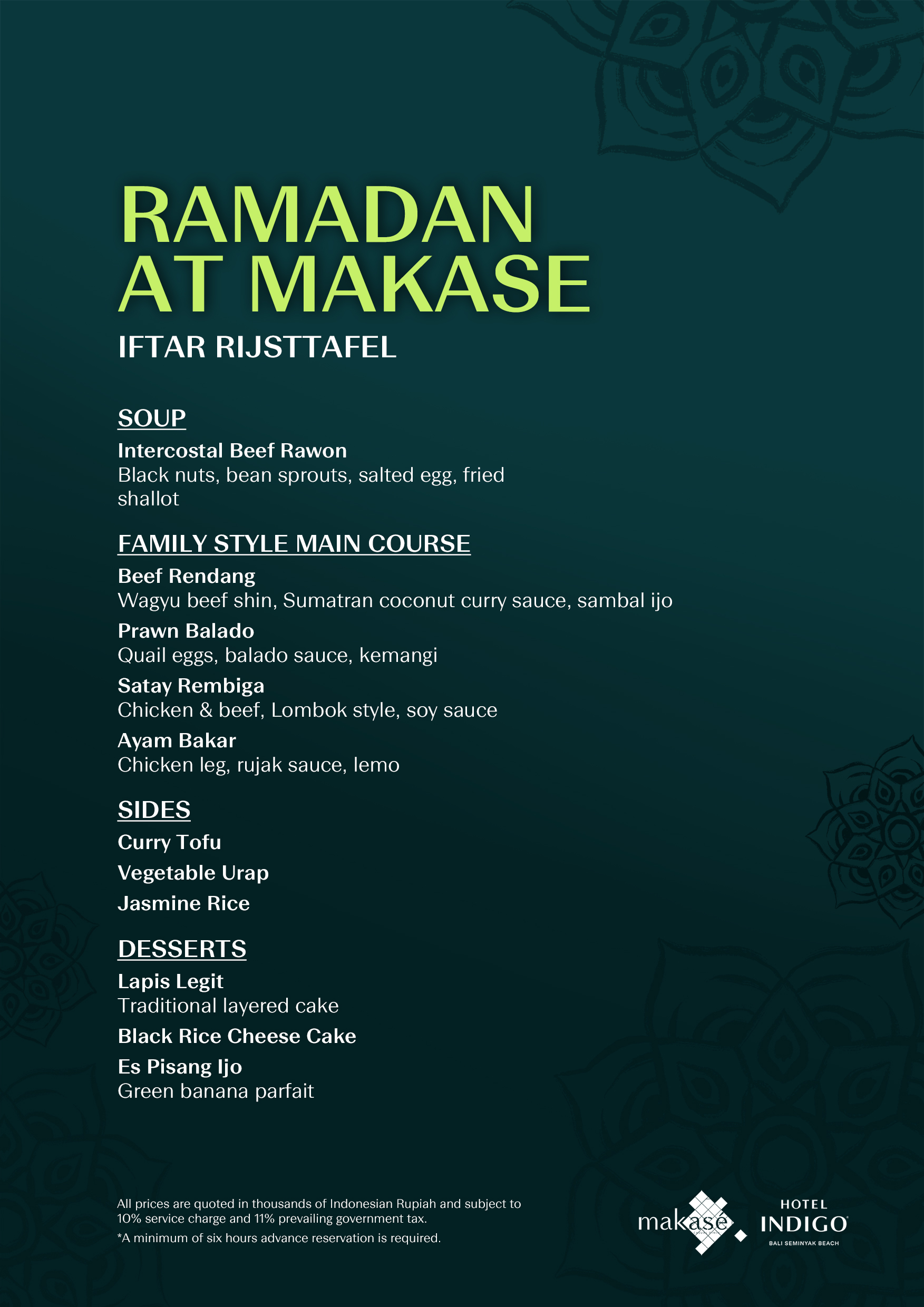 Ramadan at Makase - Hotel Indigo Bali Seminyak Beach